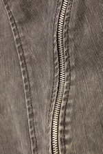 Dark Grey - Curved Zip Sleeveless Top - 5