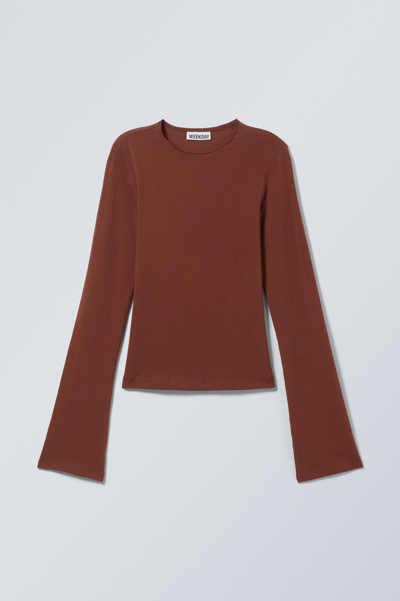 Top in cotone a maniche lunghe - Ruggine/Marrone scuro/Verde scuro/Mole a righe/Righe nere e grigie/Marrone scuro a righe/Verde kaki scuro a righe/Bianco – Righe nere