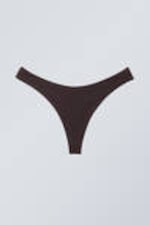 Dark Brown - Thong Bikini Bottoms - 0