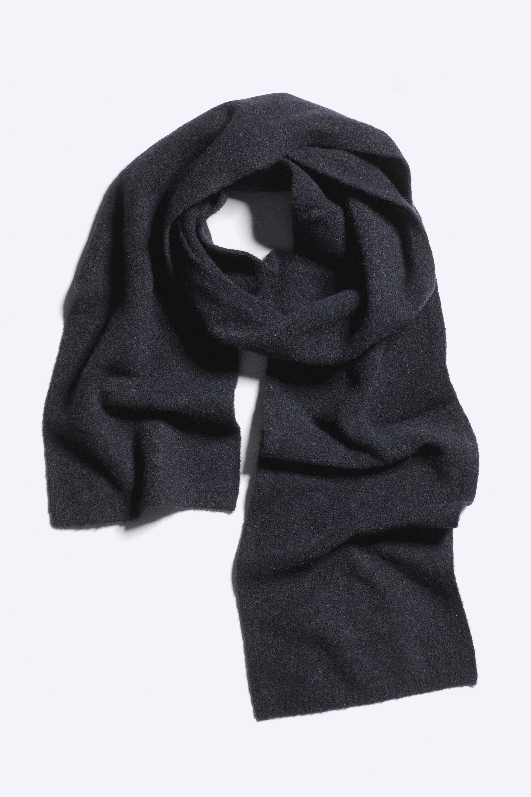 Dunkelblau - Strickschal aus Wollmischung - 2