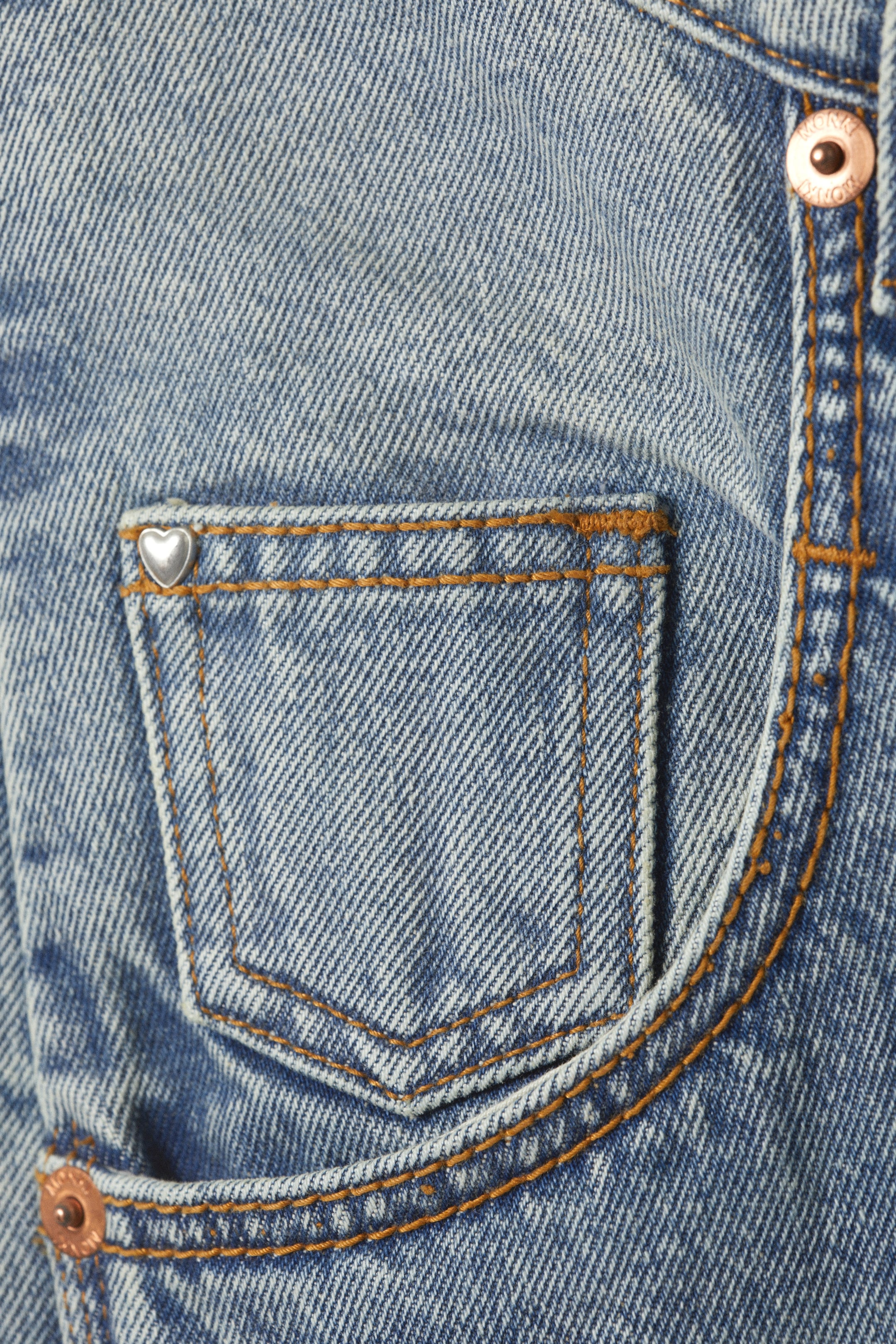 Hypnos Blue - Medium Blue - Scooped Waist Barrel Leg Workwear Jeans - 2