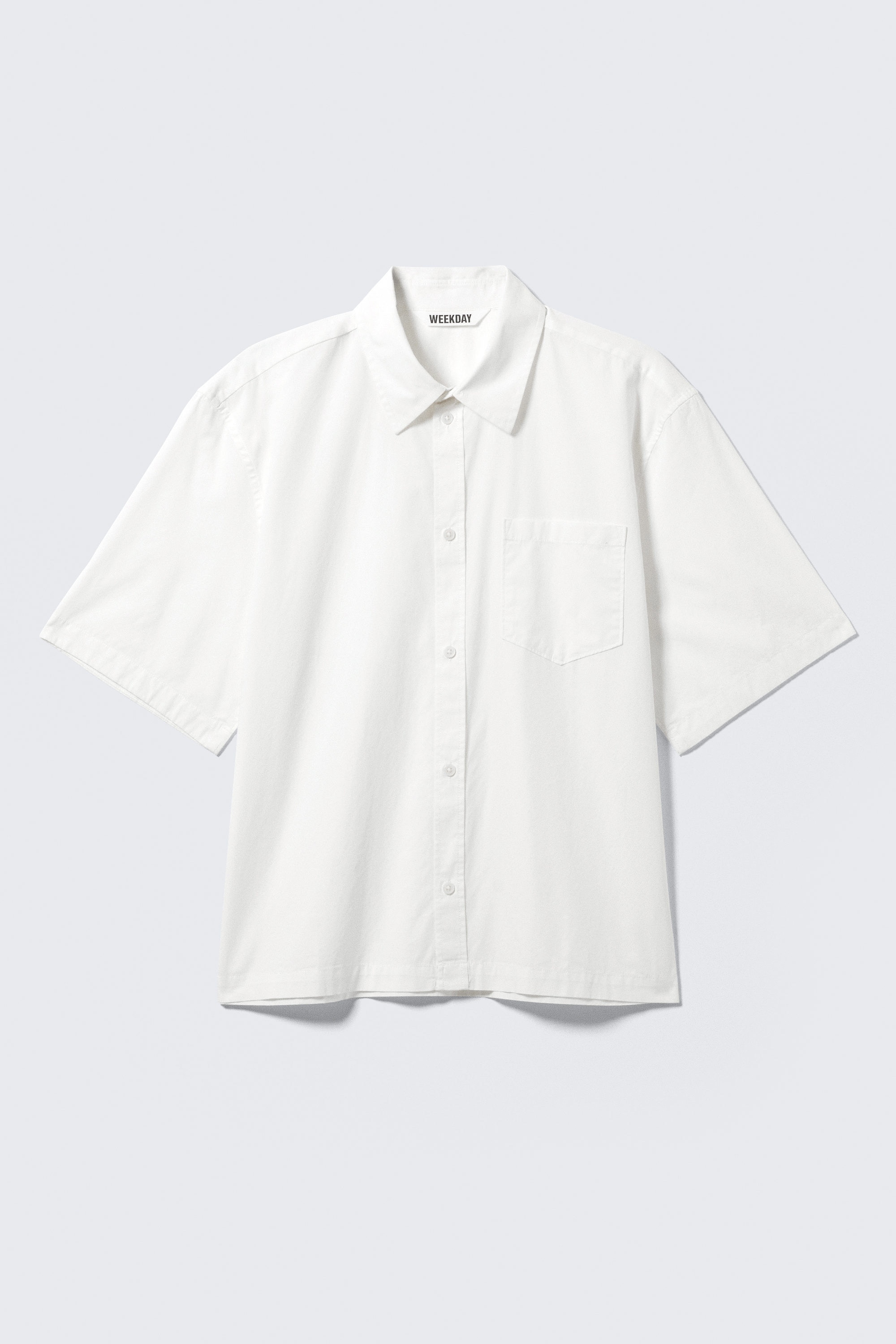 White - Relaxed Fit Short-Sleeved Cotton Shirt - 3