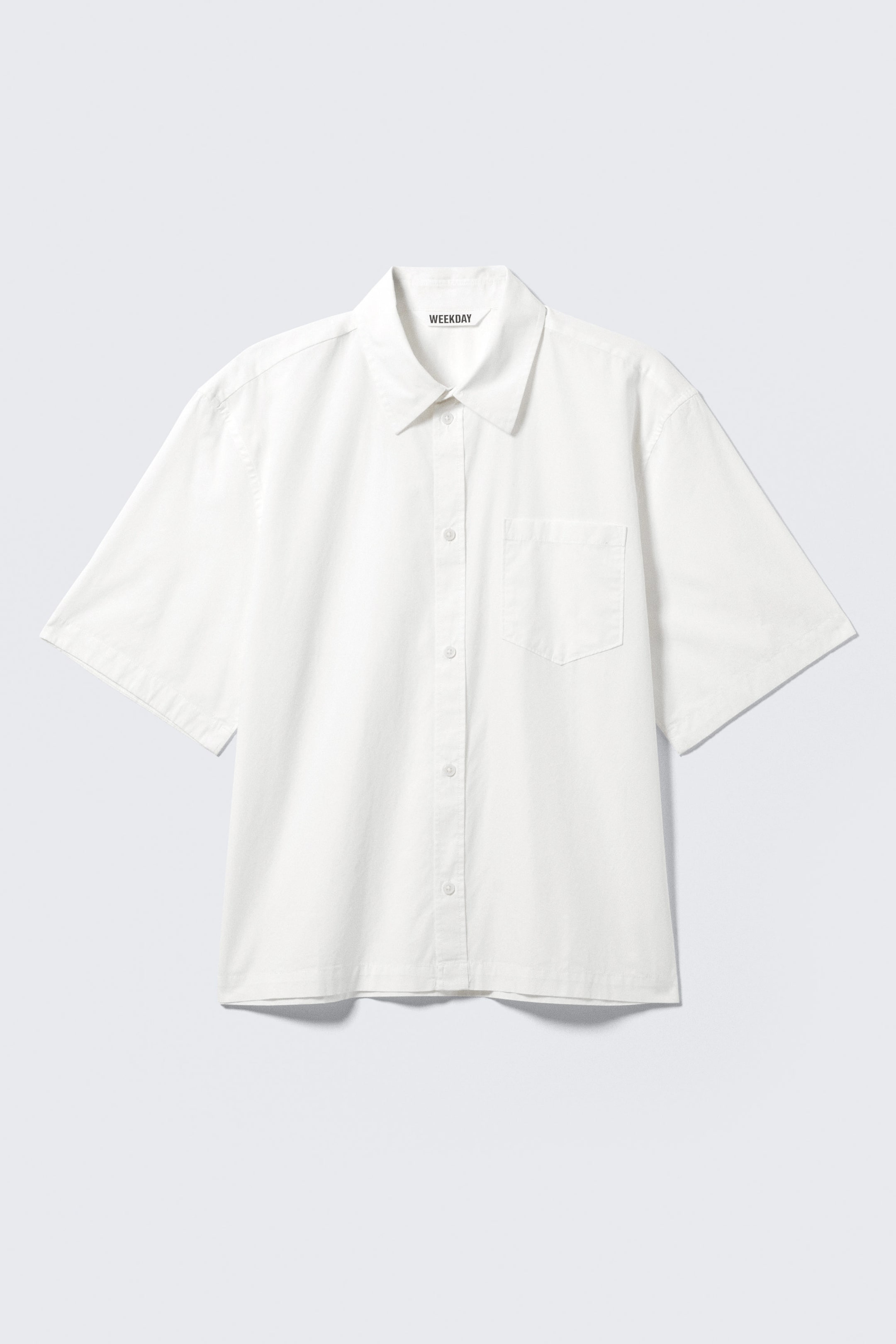Weiß - Kurzärmliges Baumwollhemd mit lockerer Passform - 3
