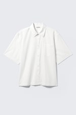 Weiß - Kurzärmliges Baumwollhemd mit lockerer Passform - 3