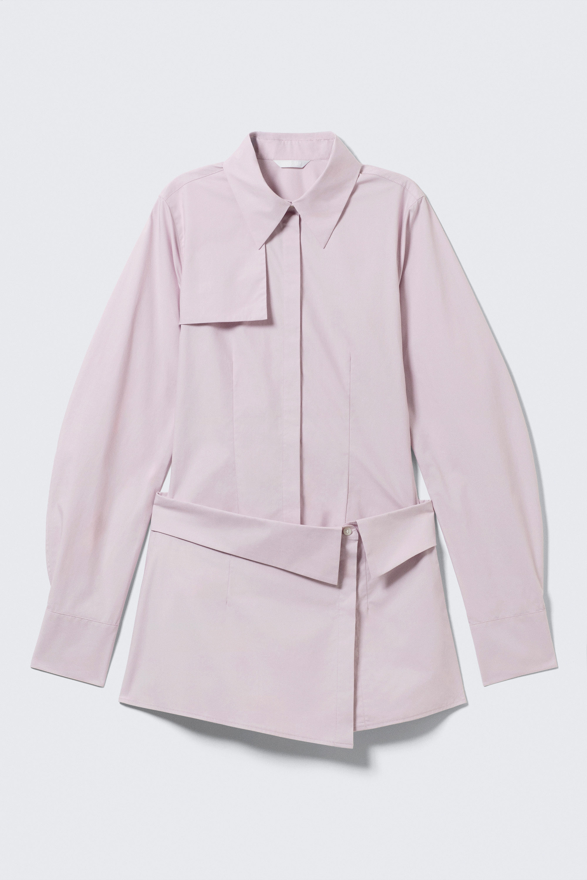 Dusty Pink - Sculpted Cotton Shirt Dress - 6