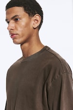 Washed Dark Brown - Loose Boxy T-shirt - 1