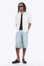 Dusty White - Relaxed Short-Sleeved Linen-Blend Shirt - 2