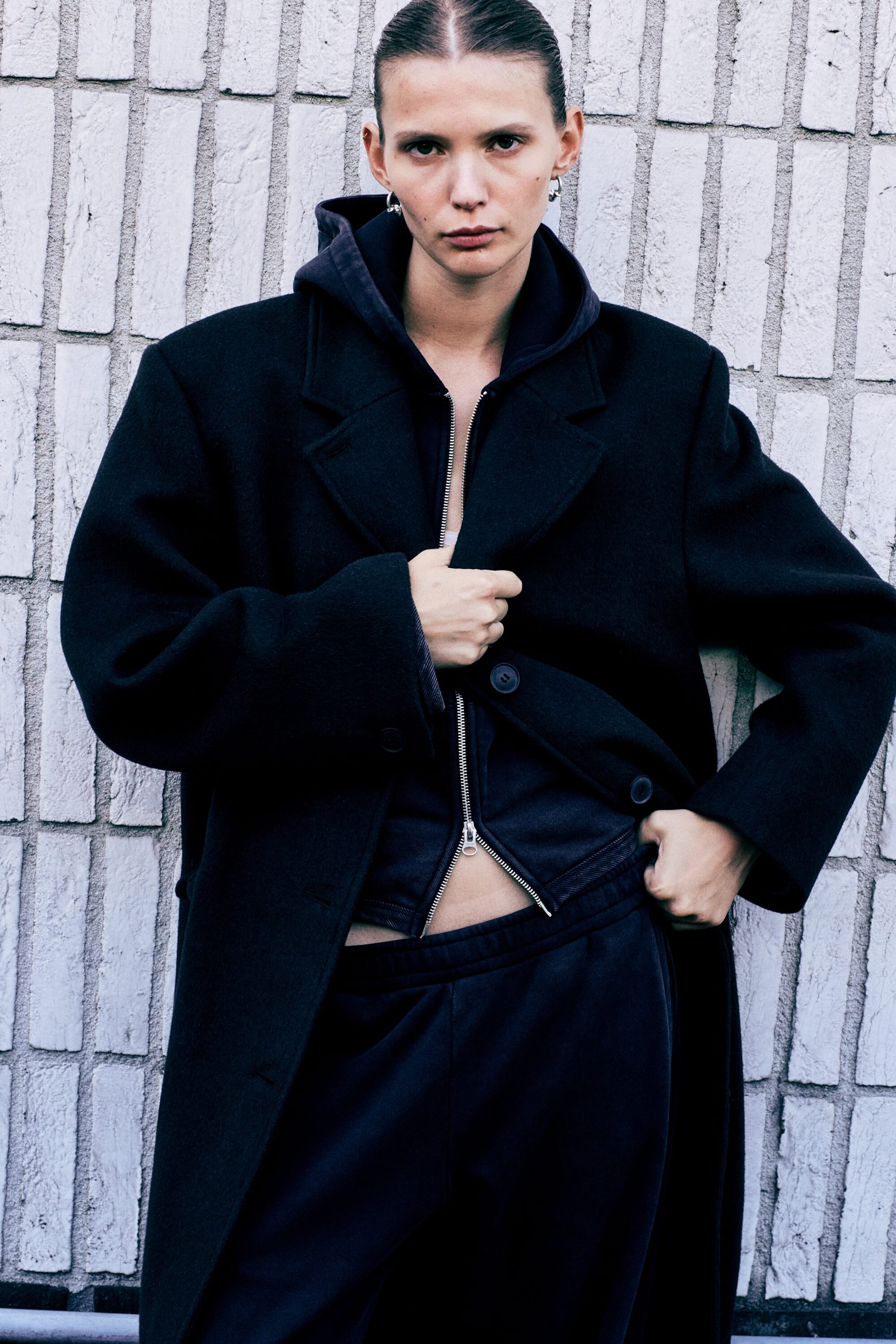 Dark Brown - Oversized Single-Breasted Wool-Blend Car Coat - 1
