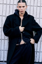 Dark Brown - Oversized Single-Breasted Wool-Blend Car Coat - 1