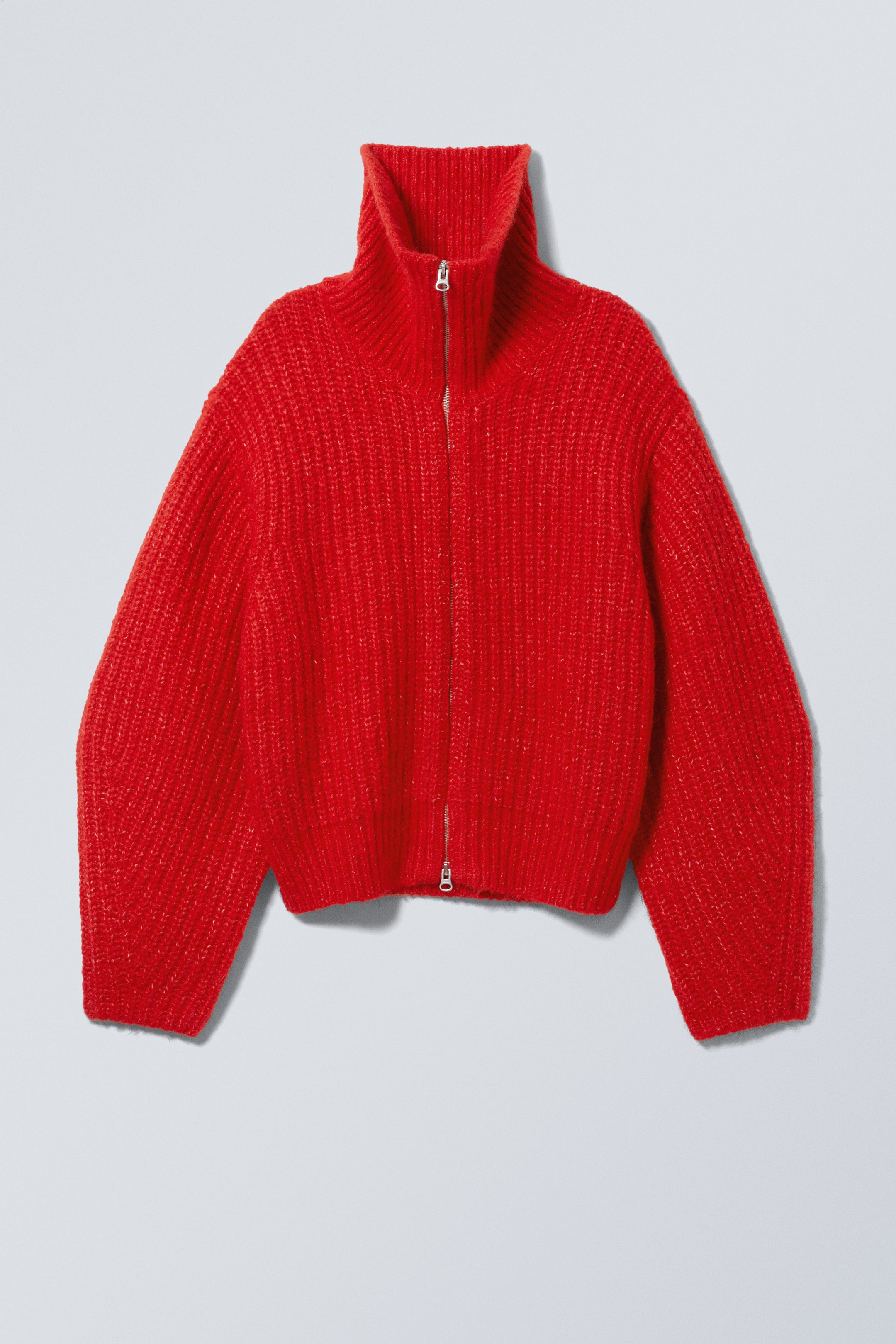 Rot - Strickjacke mit Reißverschluss Bea - 1