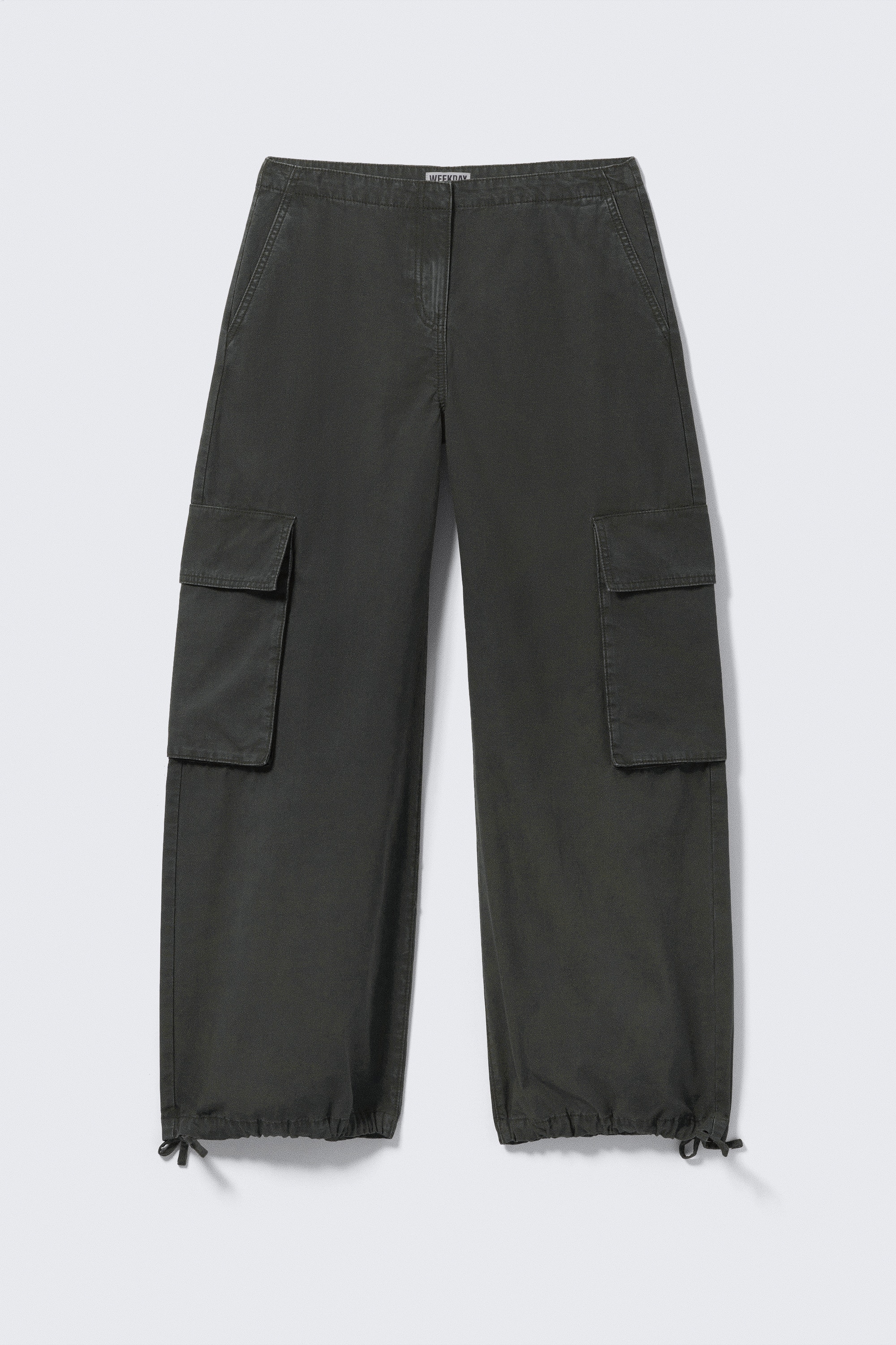 Spodnie cargo Low Rise Wide Leg - Ciemnoszary/Ciemny Khaki