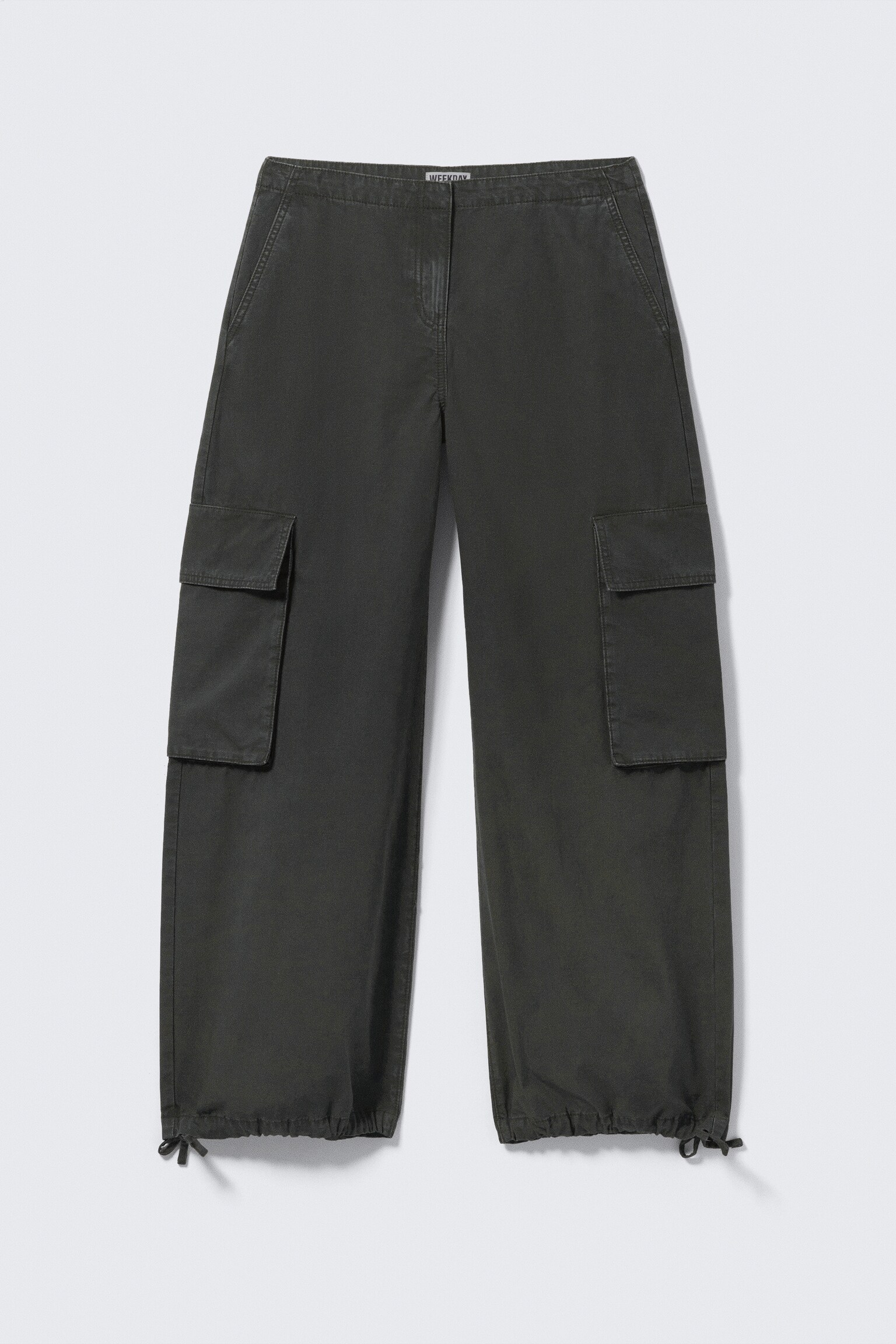 Cargohose mit niedrigem Bund und weitem Bein - Dunkelgrau/Dunkles Khaki