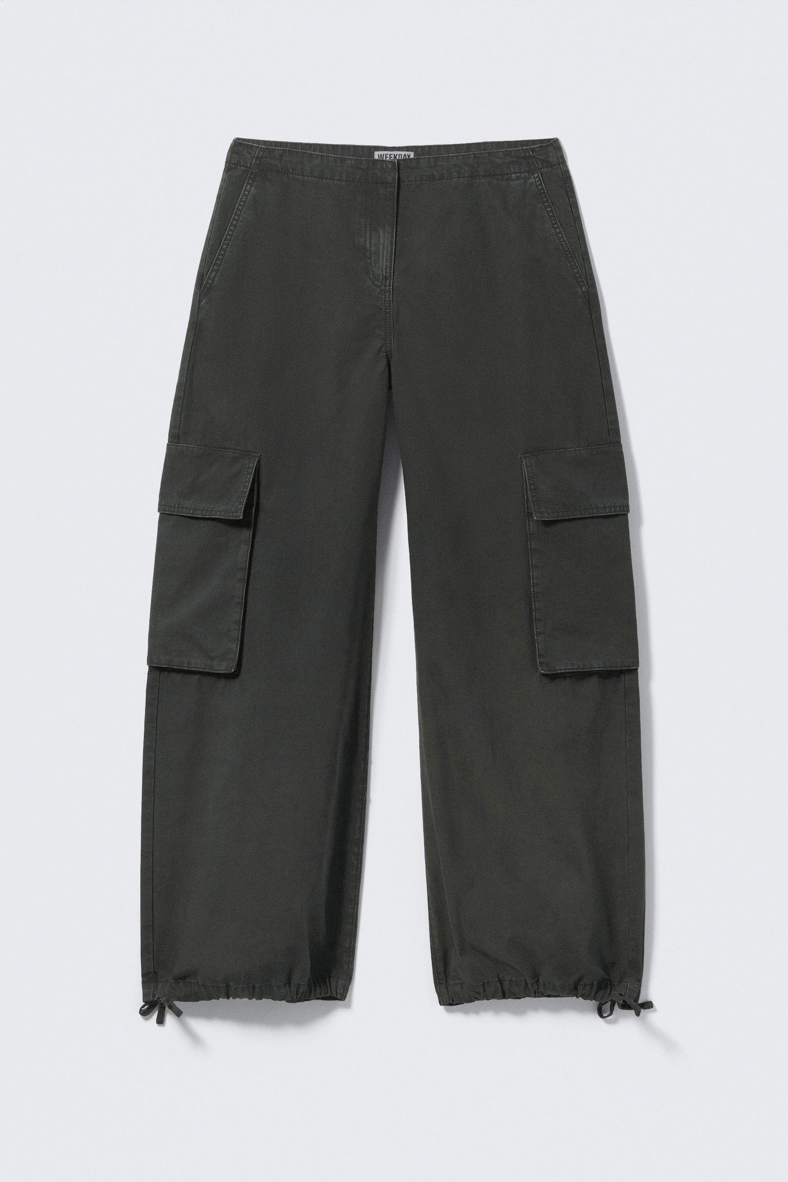 Cargohose mit niedrigem Bund und weitem Bein - Dunkelgrau/Dunkles Khaki