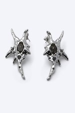 Silver - Sculptural textured earrings - 1