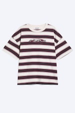 Striped White/Red - Oversized Boxy Graphic T-Shirt - 3