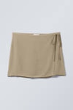 Dusty Mole - Tailored Viscose Mini Wrap Skirt - 0