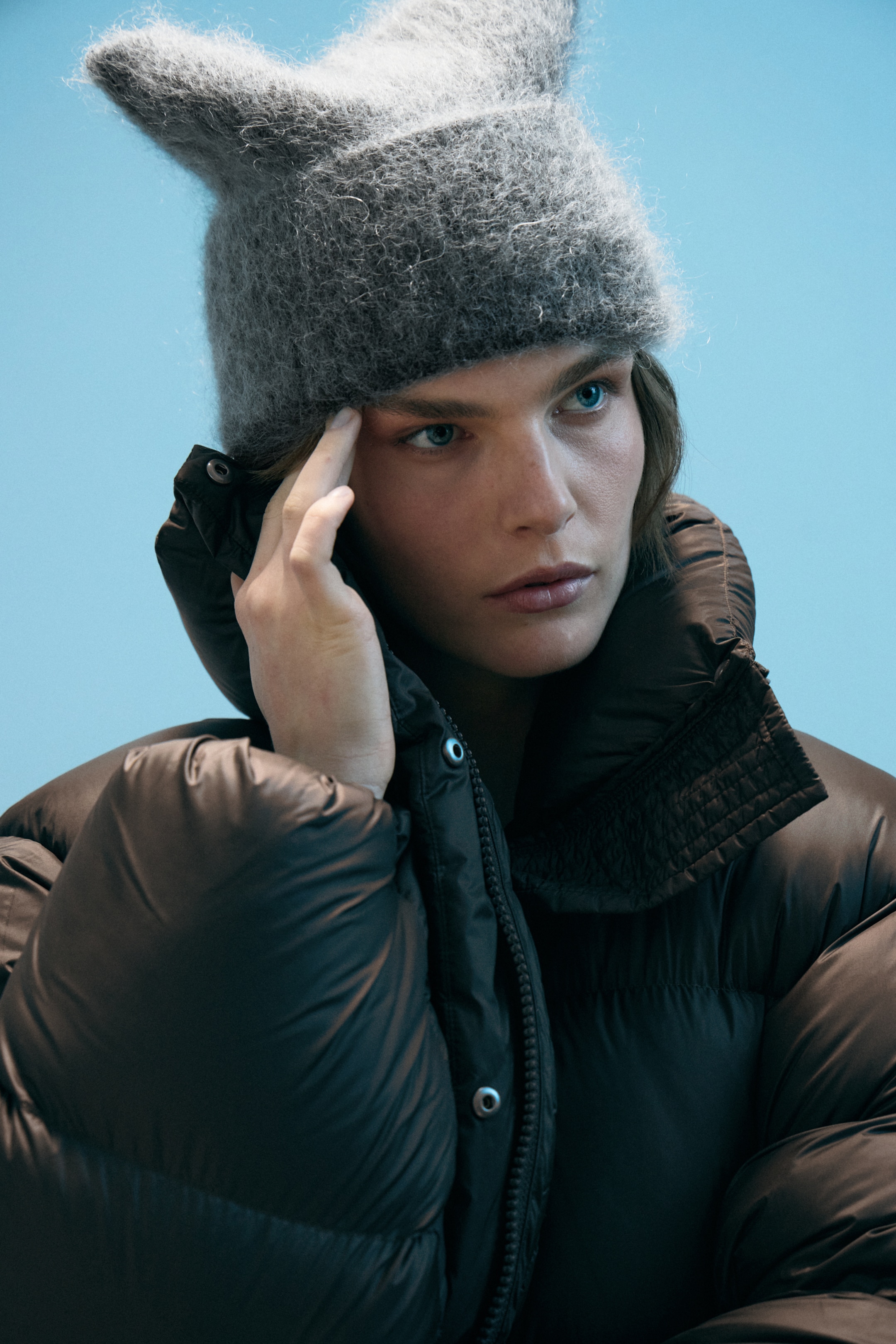 Zobrazit větší obrázek: Ribbed Mohair Blend Beanie - Tmavě šedý melír - ŽENY | H&M CZ 1