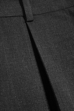 Checked Dark Grey - Low Waist Wide Suiting Trousers - 5