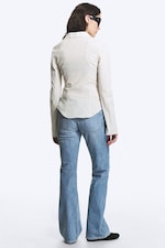 Light Dusty White - Long-Sleeved Hook-and-eye Top - 2