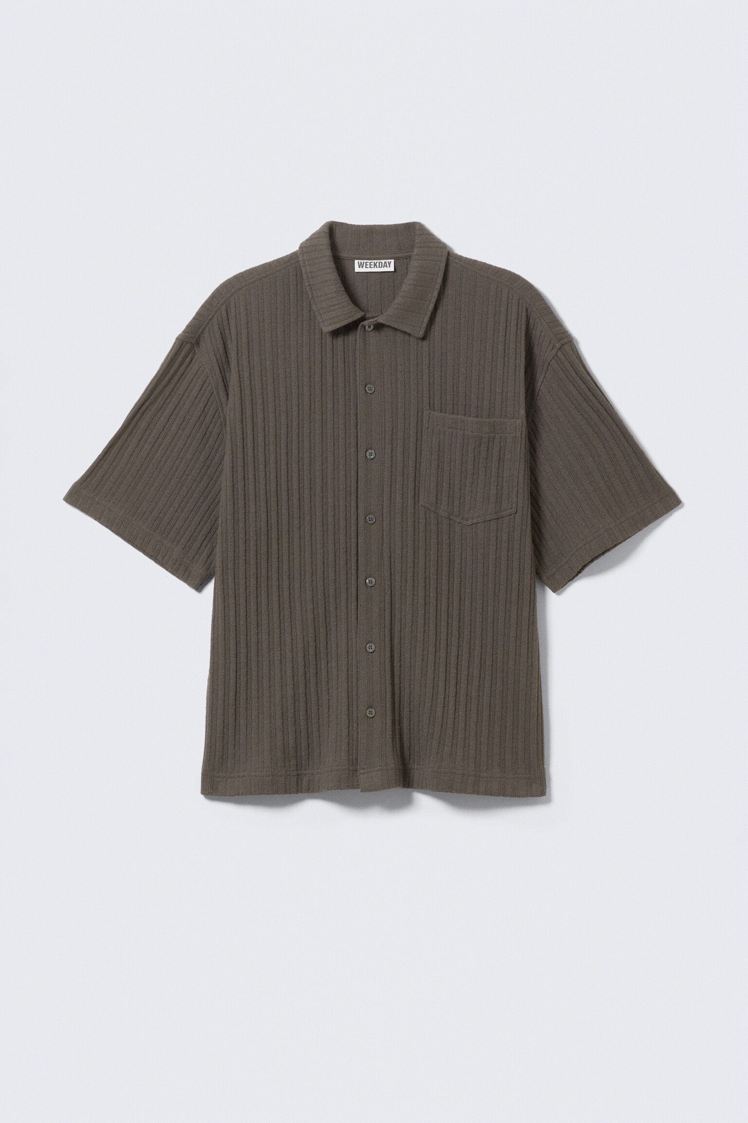 Camisa de punto abotonada de manga corta - Topo oscuro/Negro/Topo oscuro/Verde caqui claro/Gris claro/Negro/Negro/Blanco roto