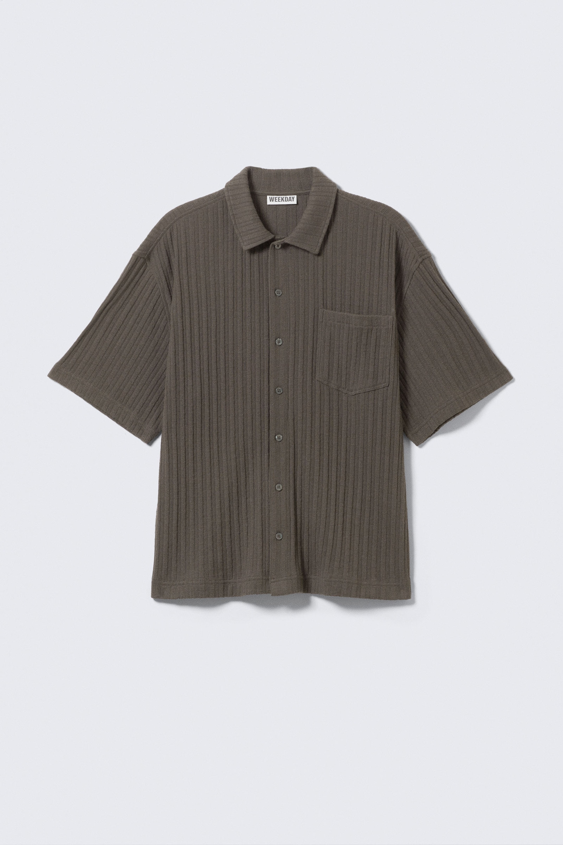 Dark Mole - Knitted Short-Sleeved Button-Up Shirt - 4