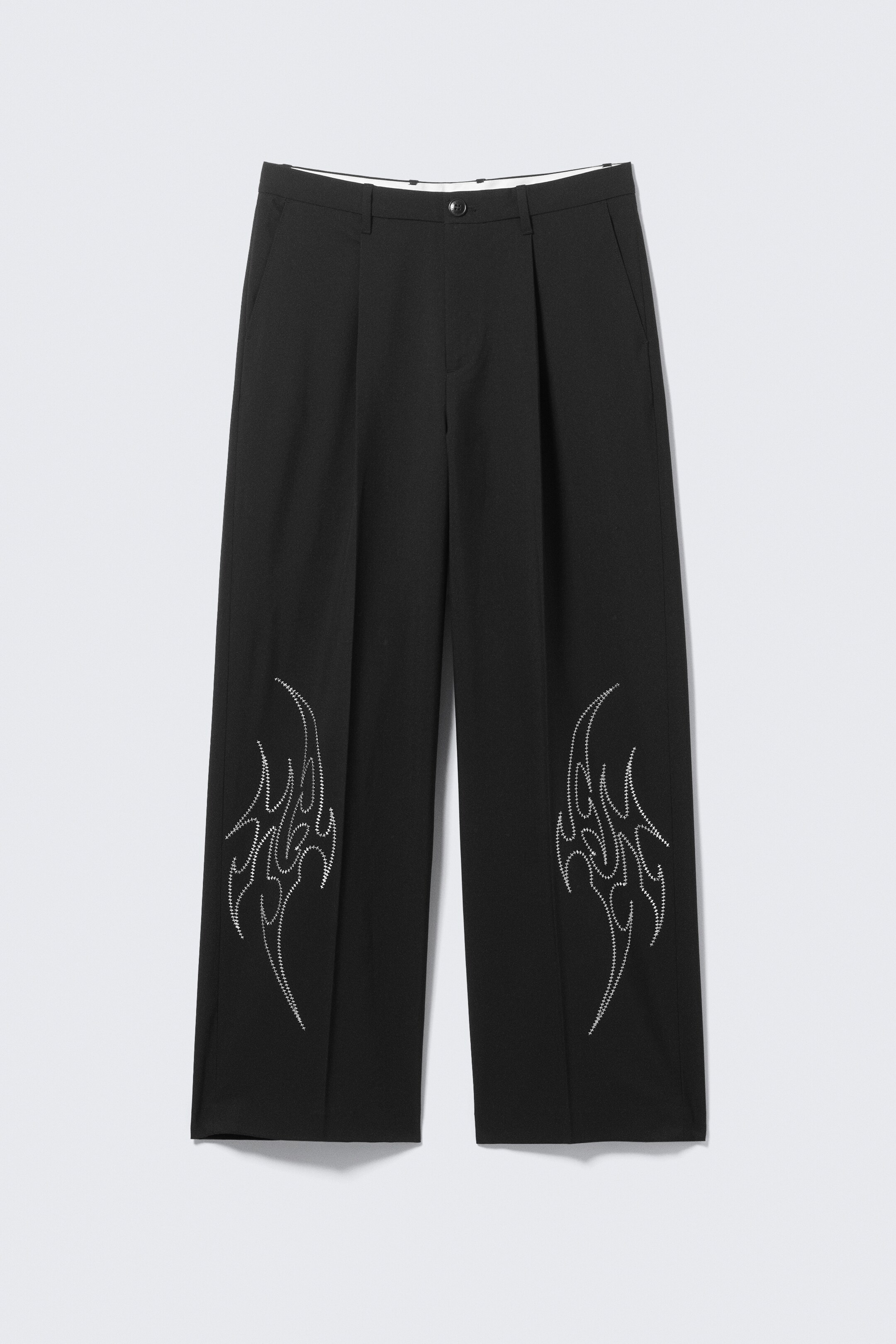 Vezi imaginea mai mare: Uno Loose Pantaloni de Costum Brodați - Embroidered Black - BĂRBAŢI | H&M RO 5