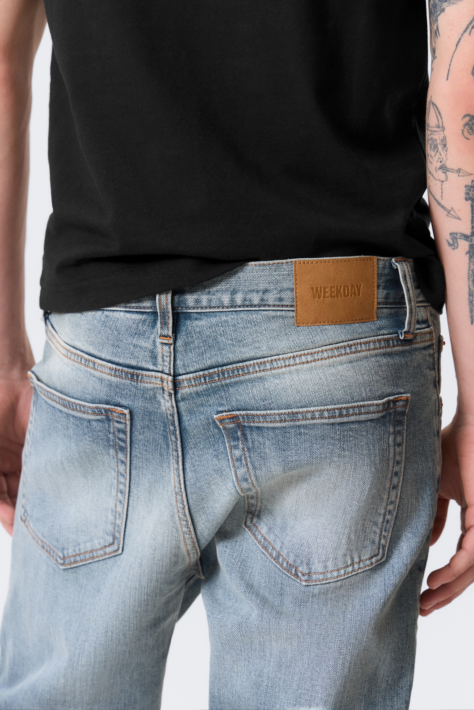 Orion Mid Waist Slim Fit Straight Leg Jeans - Blue Horses - Mellanblå/Deep Sea Blue - Mörkblå - 3