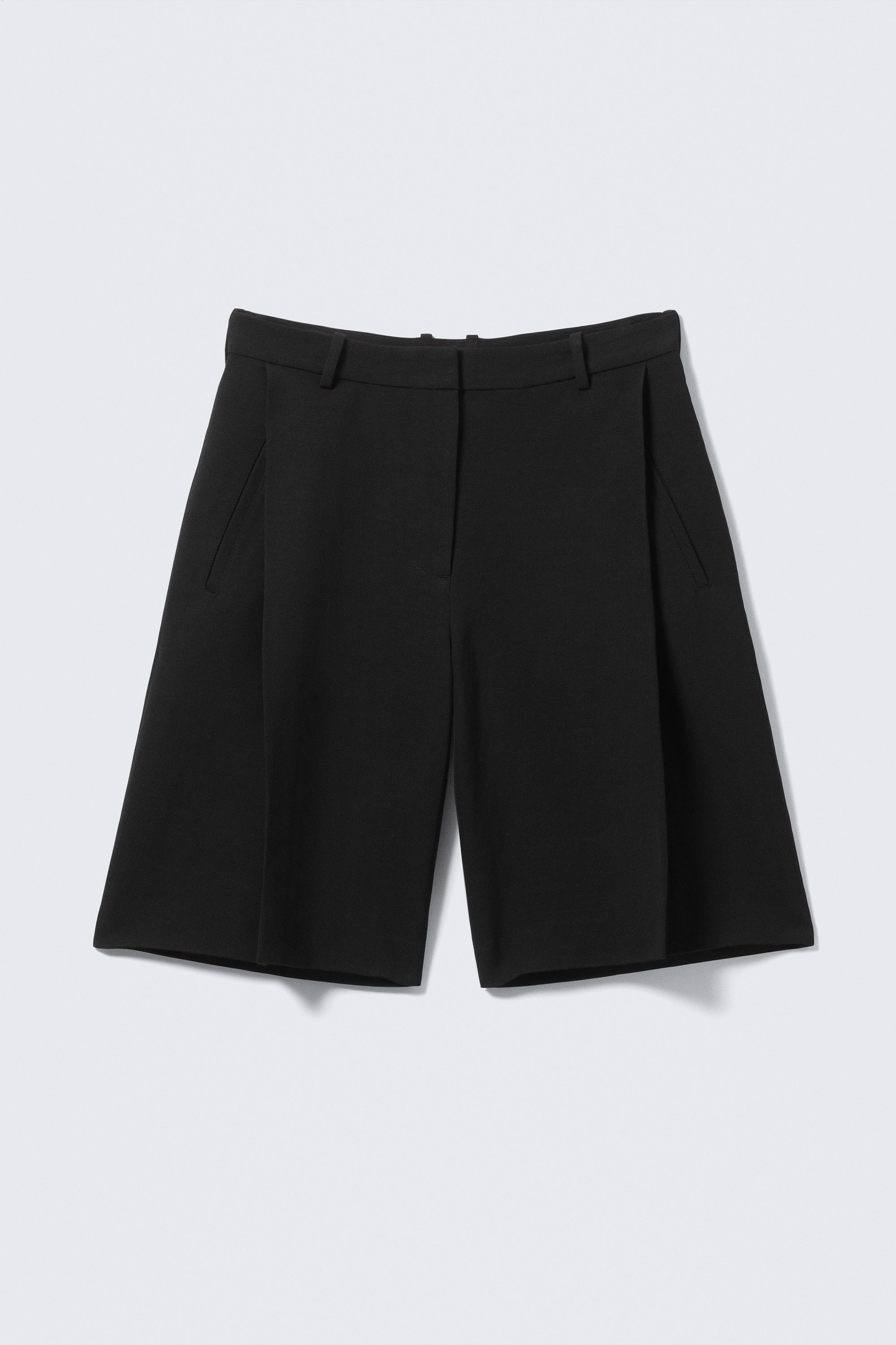 Black - Low Rise Linen-Blend Suiting Shorts - 5