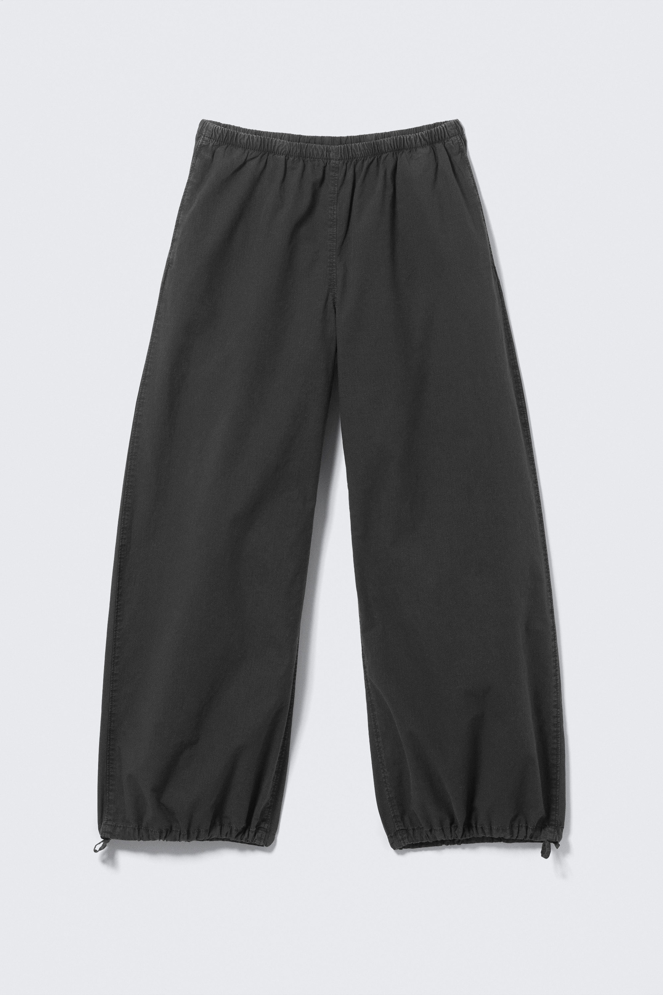 Dark Grey - Low Rise Pull-on Ripstop Trousers - 4