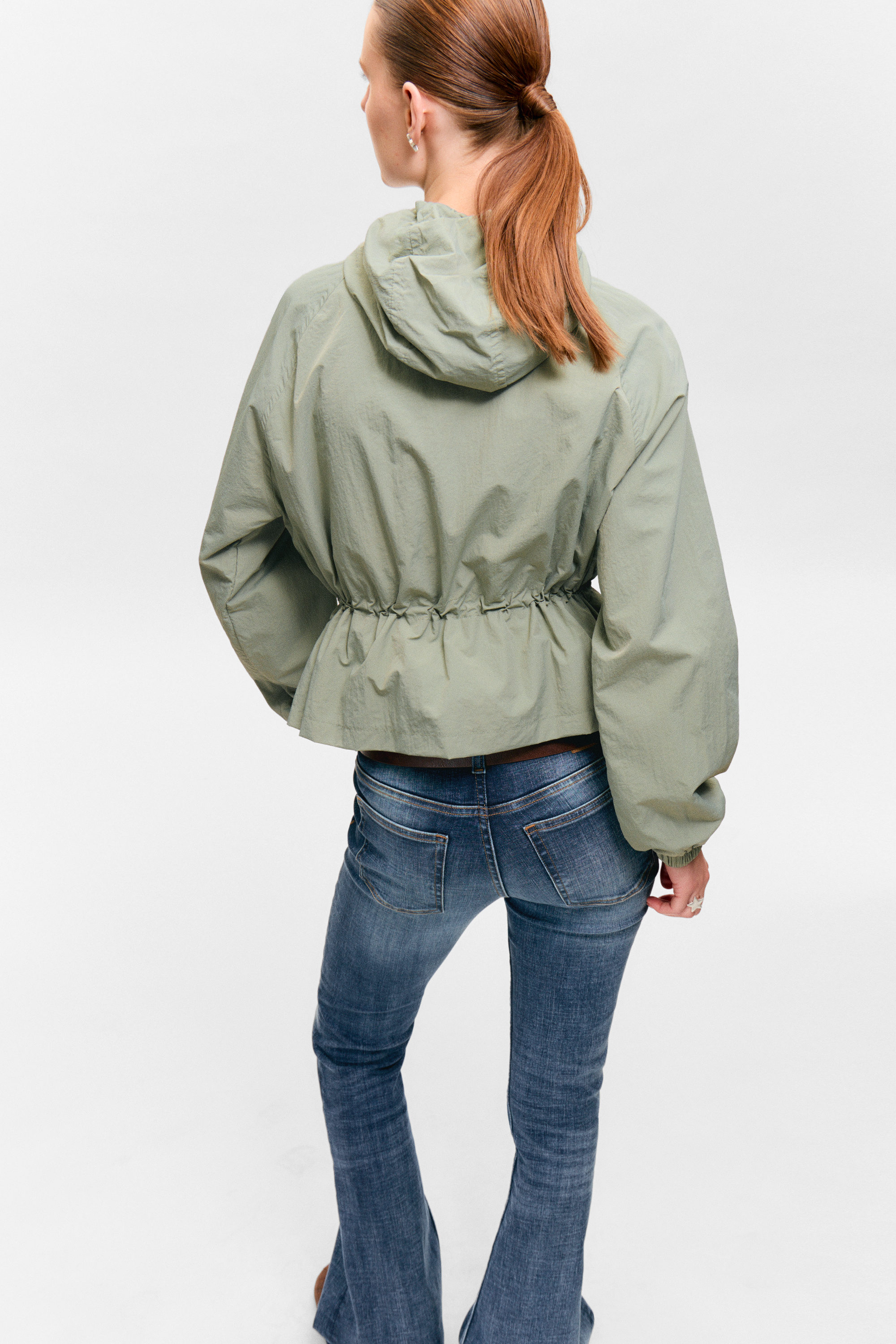 Vaal kakigroen - Nylon windjack - 5