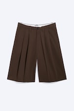 Mørkebrun - Chinoshorts i bomull - 4