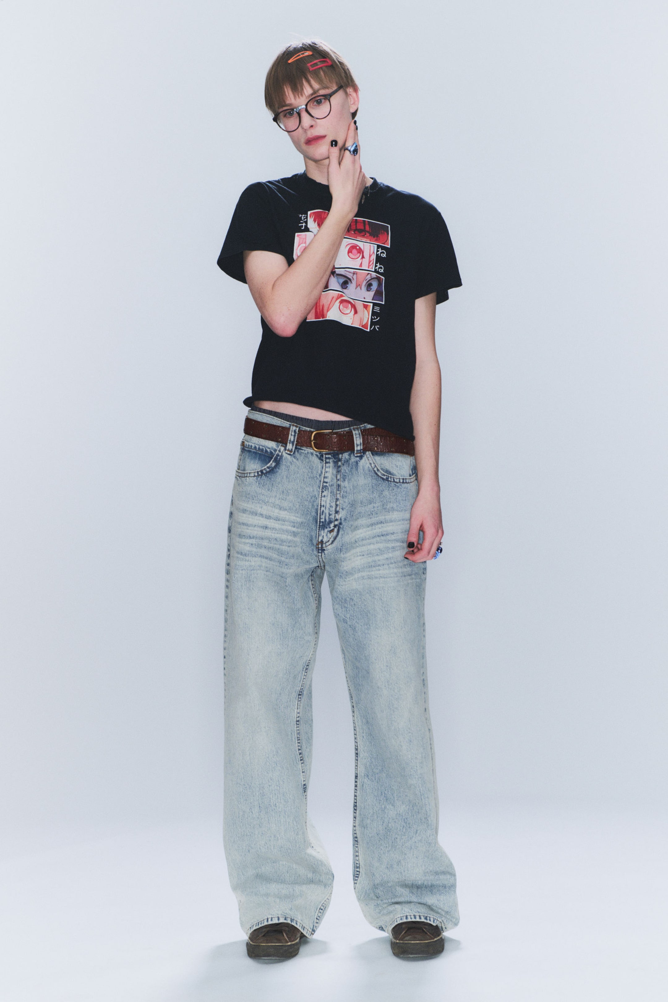 #8898AC - Looser Regular Waist Loose Straight Jeans - 1