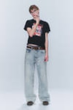 Hellblau - Looser – Weite Jeans mit normaler Taille - 0