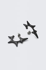 Svart - Taggiga Hoop-örhängen - 1