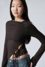 Dark Brown - Side Tie Top - 1