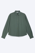 Checked Green - Boxy overhemd van katoenen popeline met lange mouwen - 3