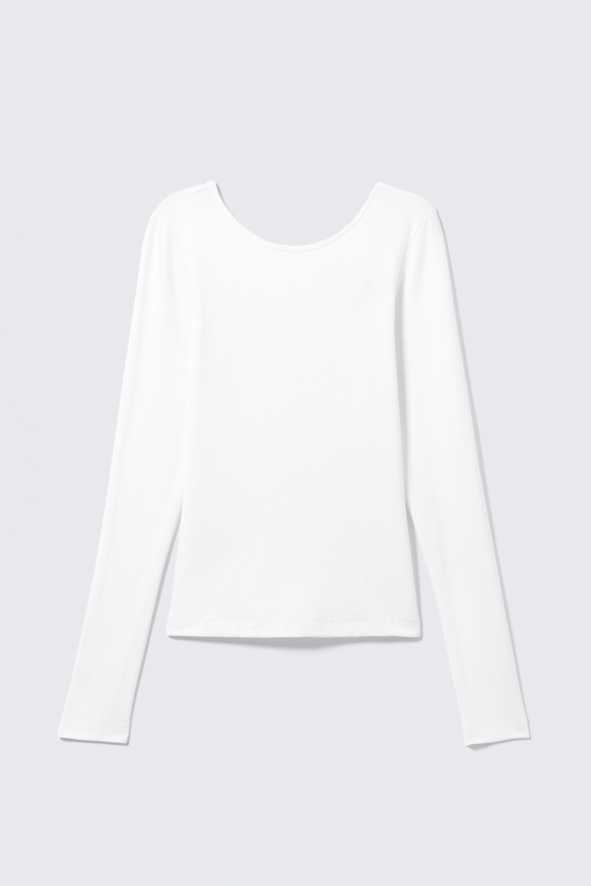 Top cu mâneci lungi și spate adânc - Alb/Black/Gri