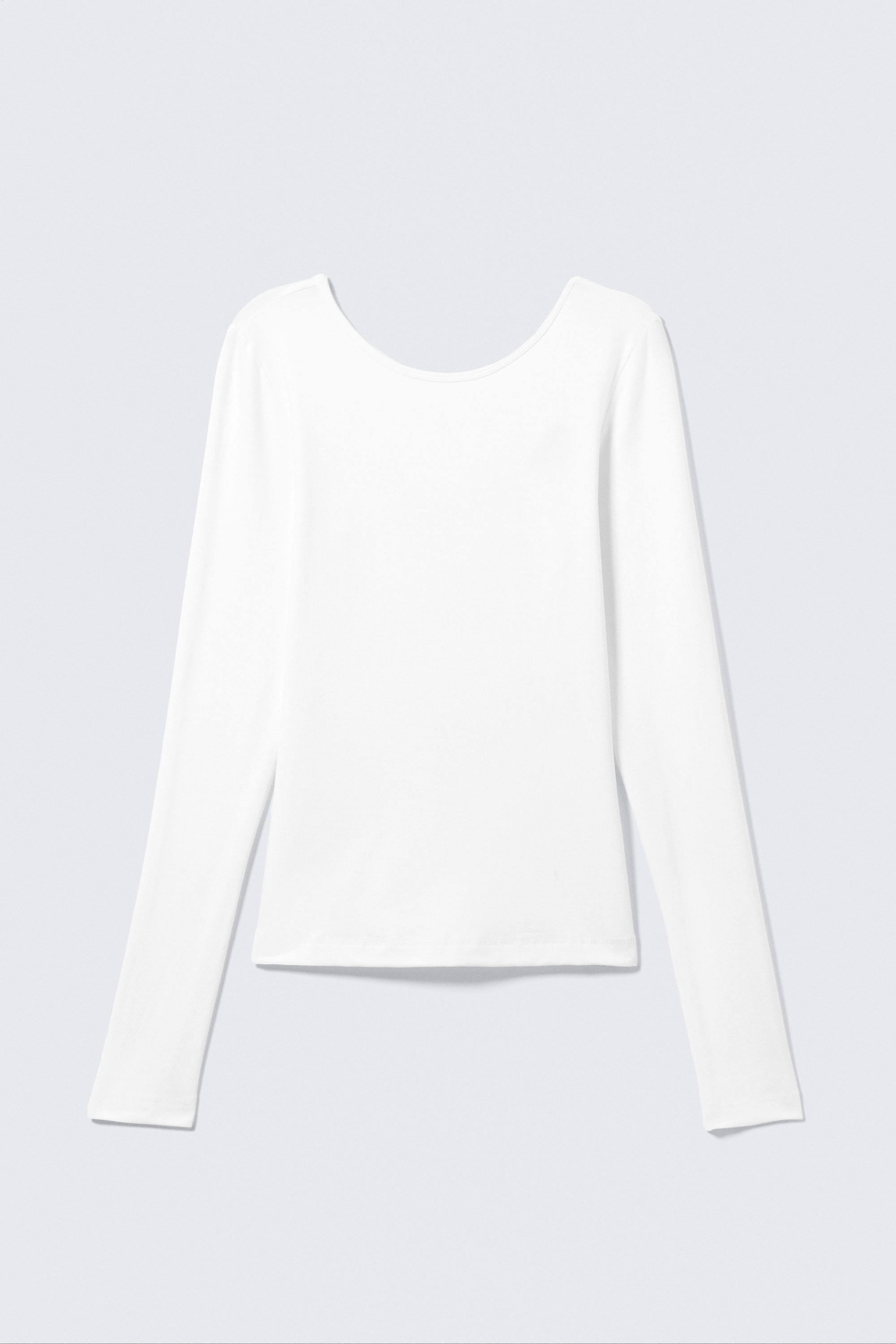Wit - Top met lange mouwen en diepe rug - 1