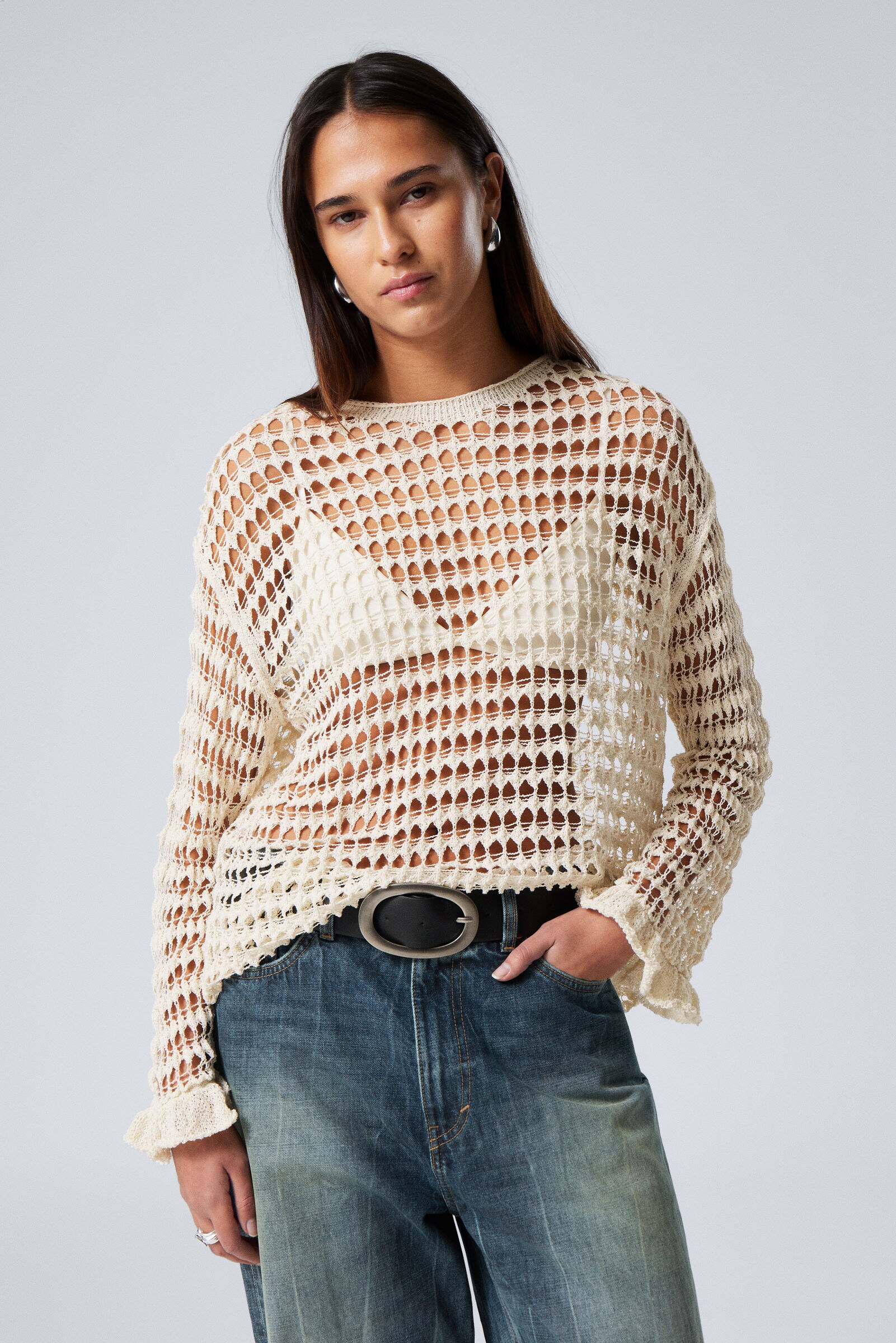 Openwork Loose Knit Top for Tall Women | American Tall