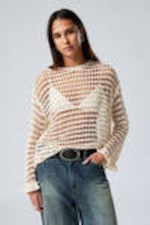 Off-white - Loose Fit Open-Knit Sweater - 0