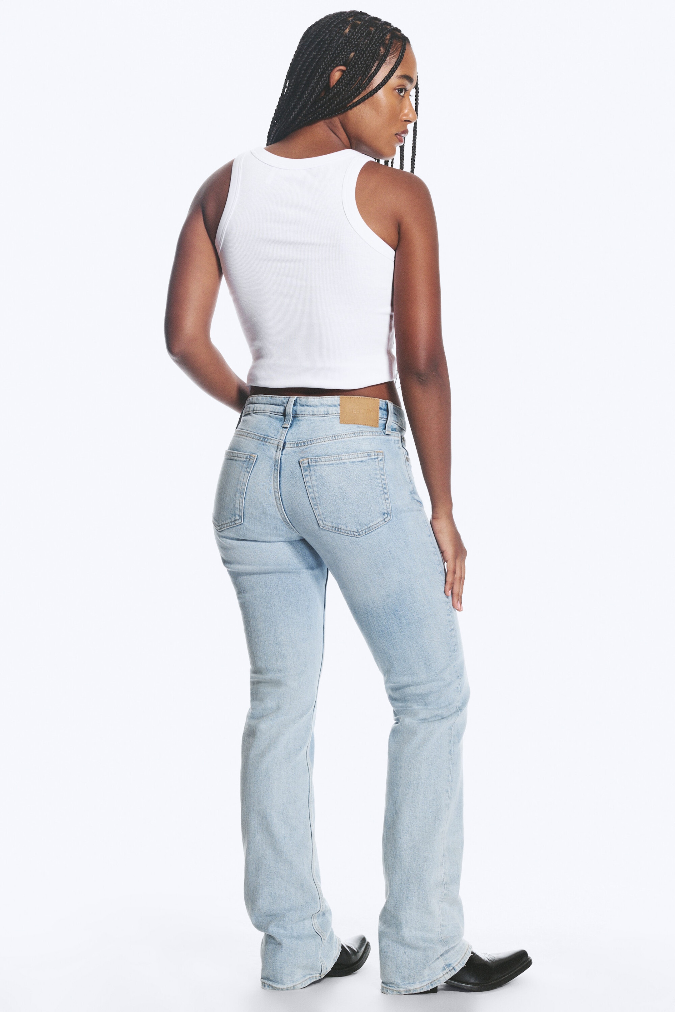 Fresh Blue – lyseblå - Tension bootcut jeans med mellomhøy midje og smal passform - 5