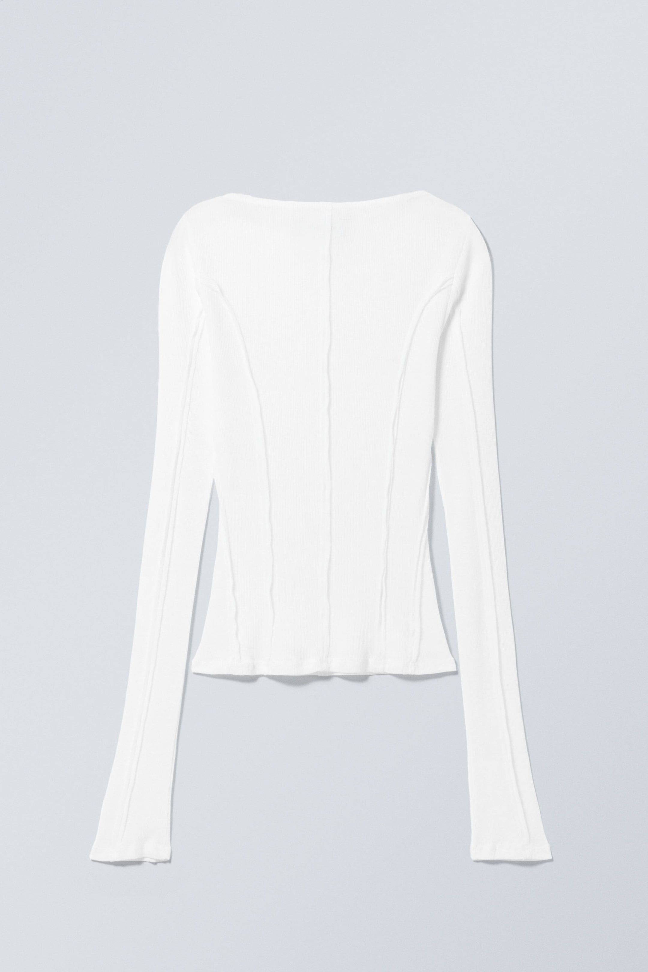 White - Turn Mock Neck Long Sleeve Top - 0