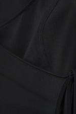 Zwart - Asymmetrische top met wikkelbandjes - 5