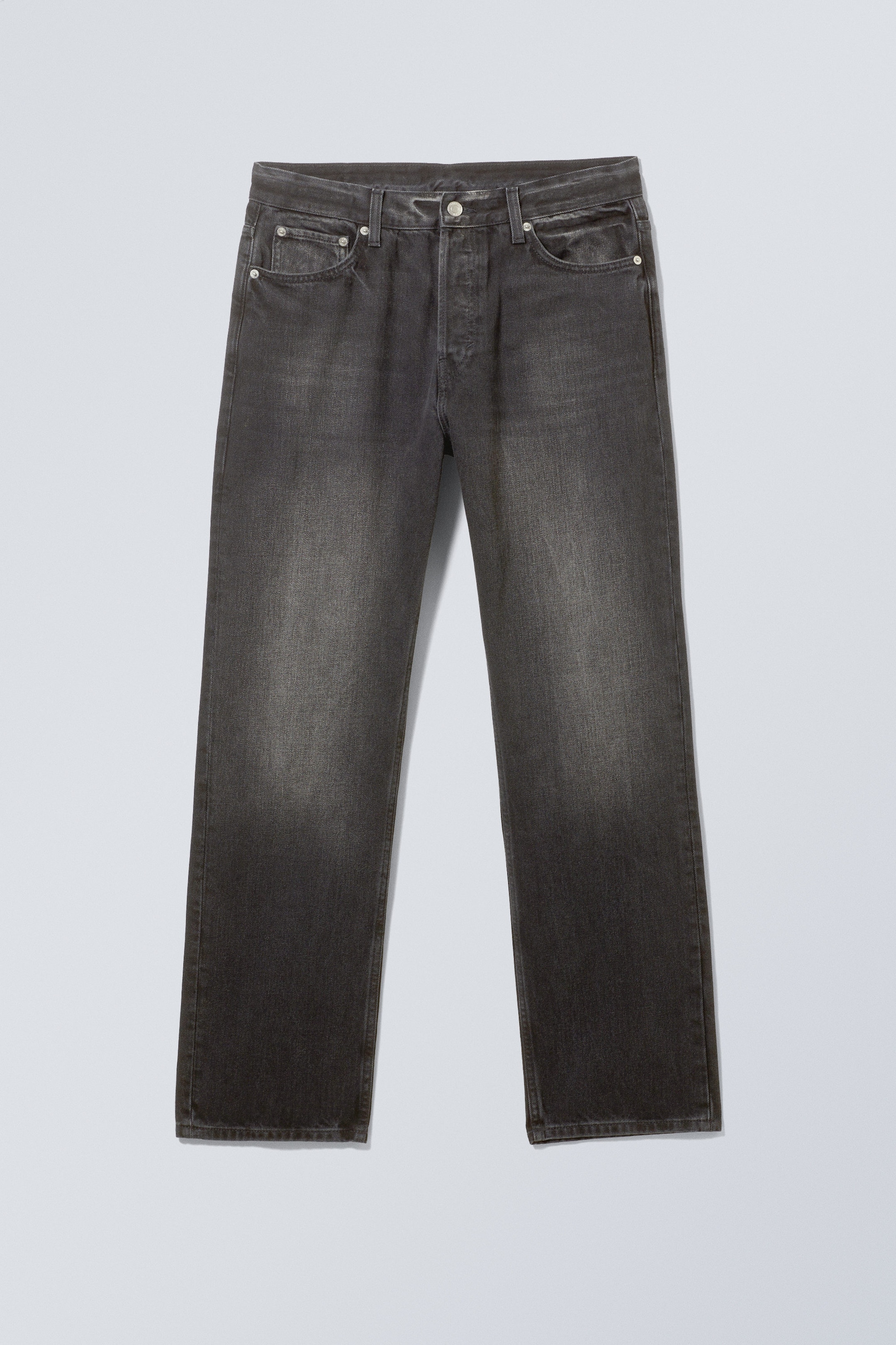 Obsidian Black - Black - Space Mid Rise Relaxed Straight Jeans - 0
