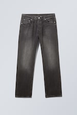 Obsidian Black - Black - Space Mid Rise Relaxed Straight Jeans - 0