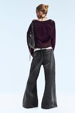 Washed Black - Loosy Lucie Low Rise Regular Flared Leg Jeans - 2