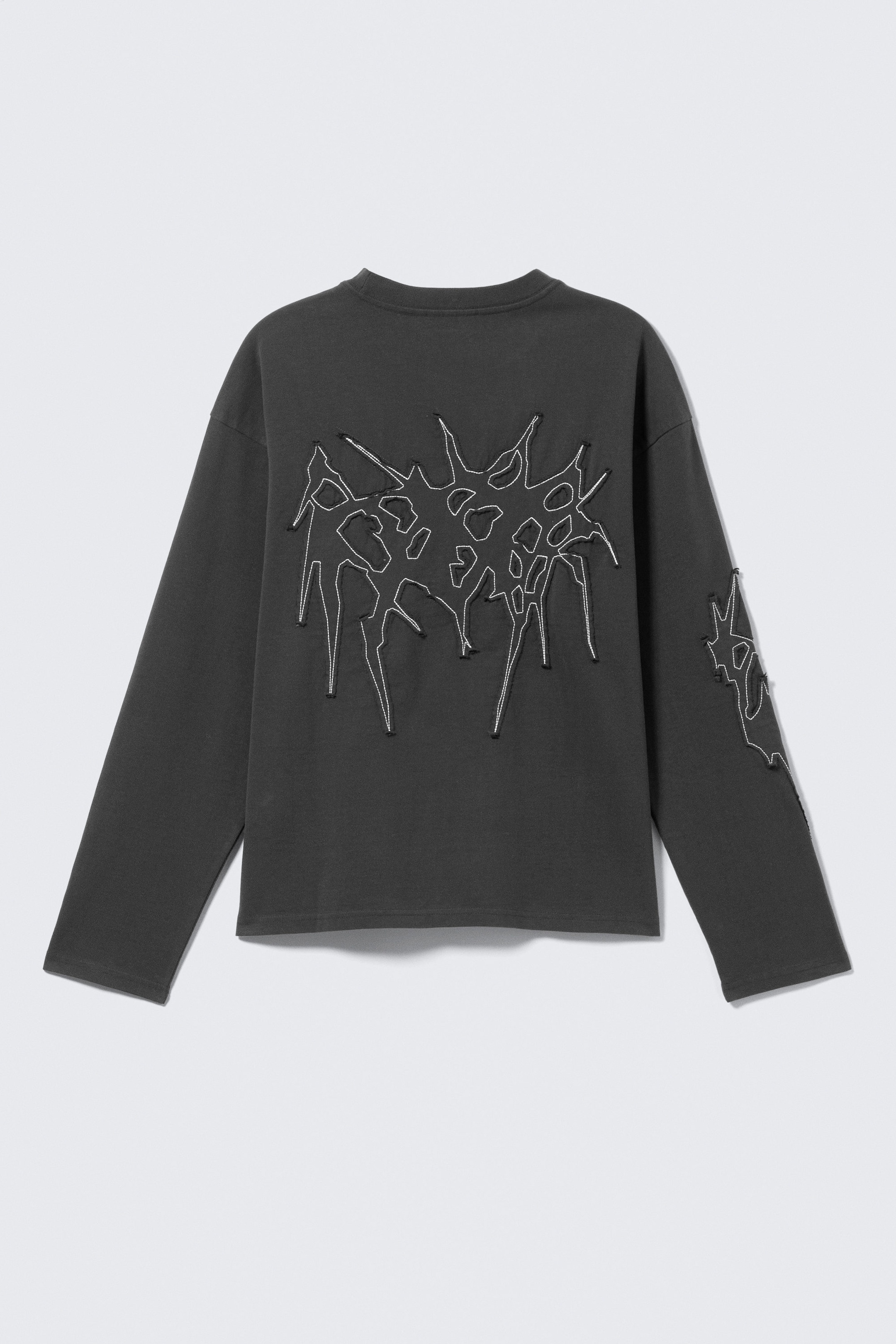 Dark Grey - Tristar - Great Boxy Graphic Long Sleeve T-shirt - 1