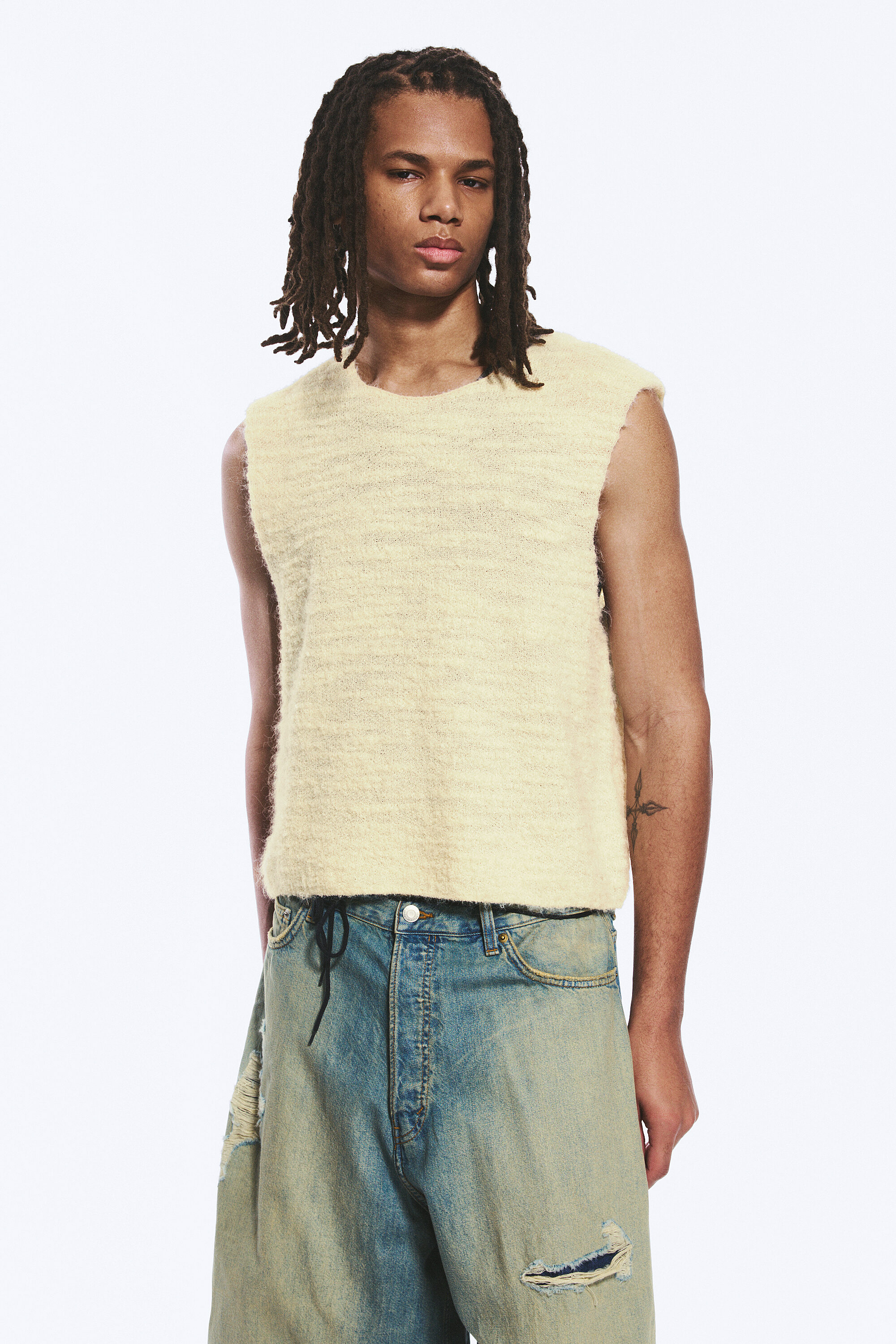 hairy regular fit vest - Multicoloured Striped | Weekday GB