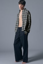 Dunkelblau - Entspannte Pyjamahose aus Flanell - 0