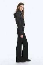 Black - Low Rise Bootcut Jersey Trousers - 2
